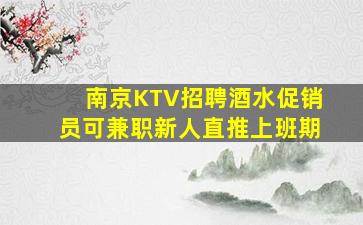 南京KTV招聘酒水促销员可兼职新人直推上班期